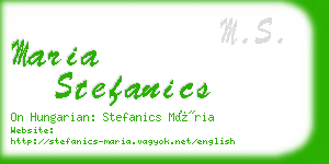 maria stefanics business card